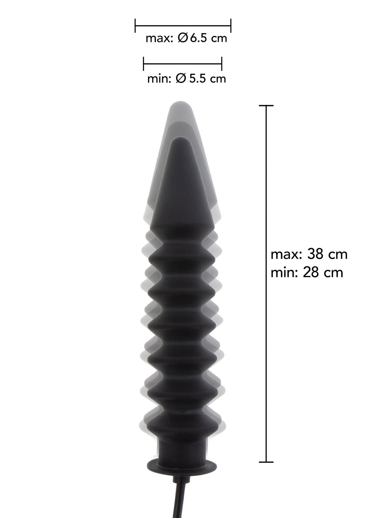 Hidden Desire Inflatable Ribbed Plug Expert - Buttplug