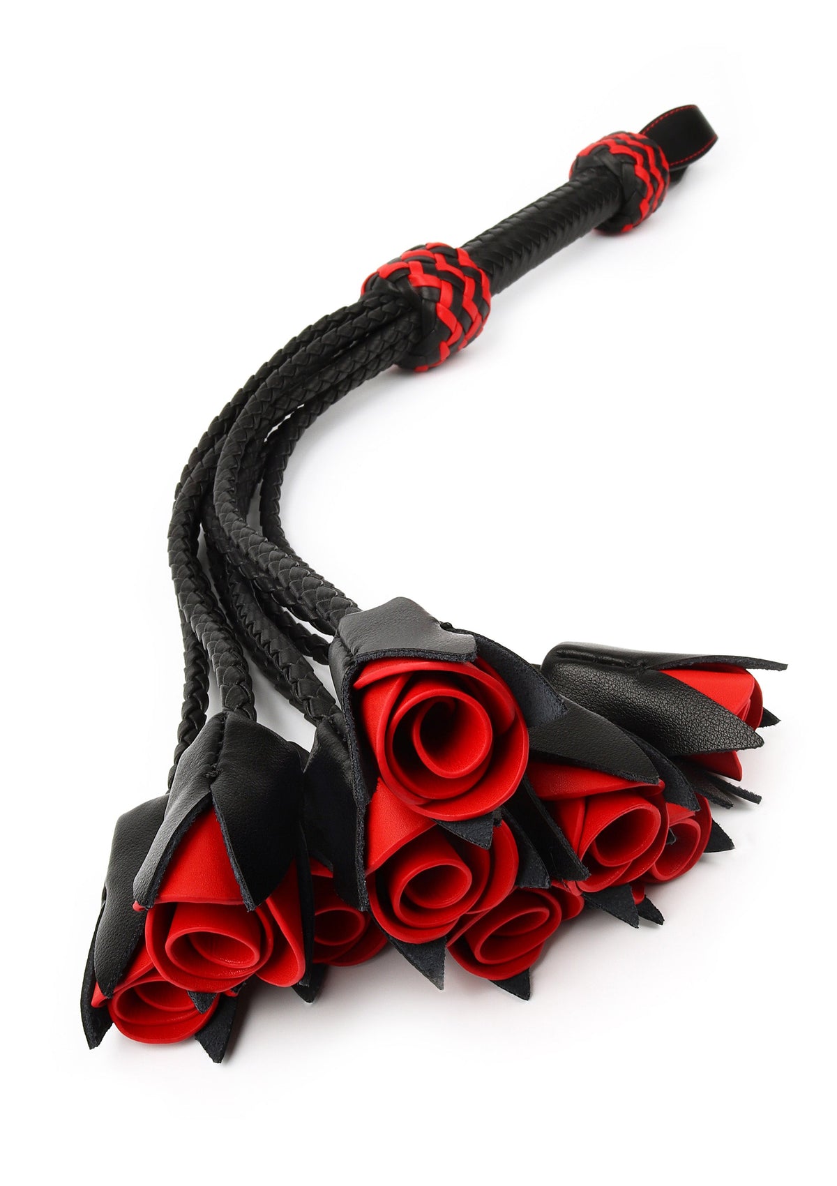 Hidden Desire Genuine Leather Roses Whip - Flogger