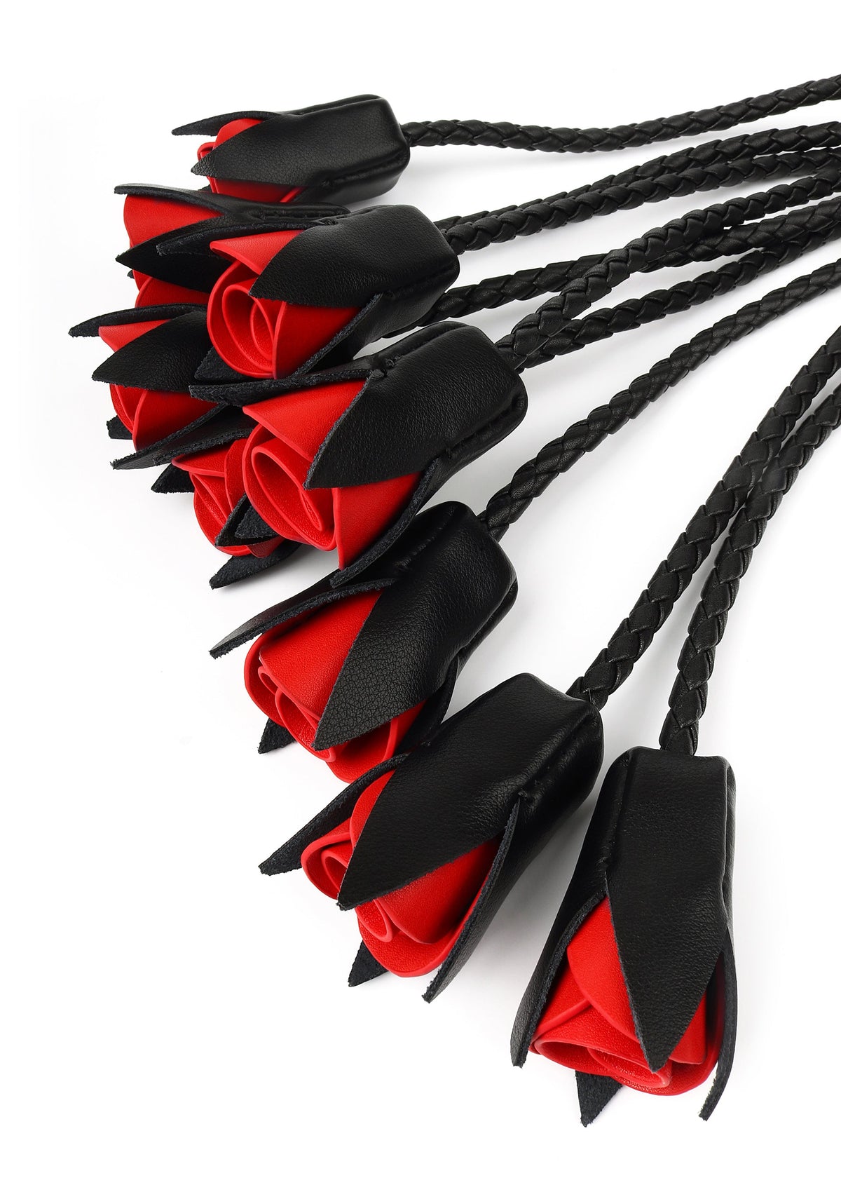 Hidden Desire Genuine Leather Roses Whip - Flogger