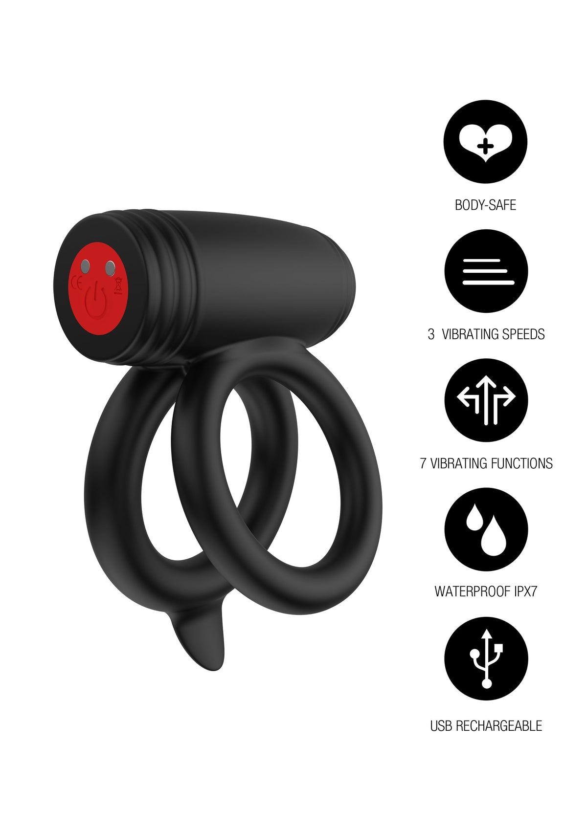 Hidden Desire Elite Power Twin C-Ring - Cockring