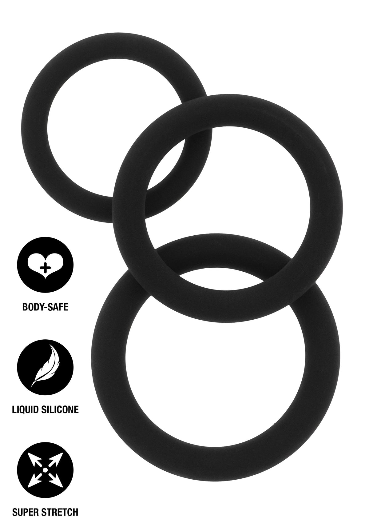 Hidden Desire Stamina Starter C-Rings 3 Pcs Set - Cockring