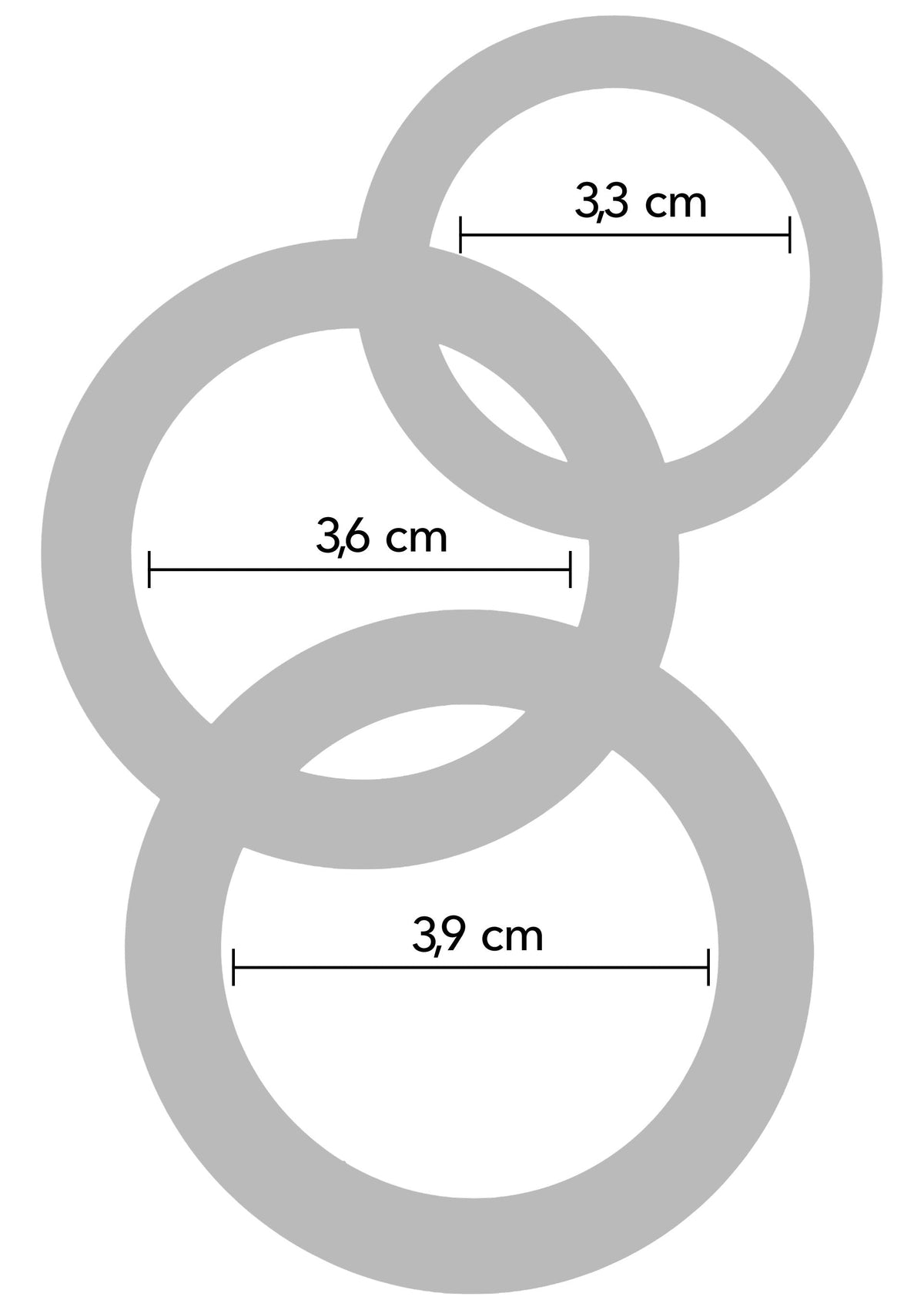Hidden Desire Stamina Starter C-Rings 3 Pcs Set - Cockring