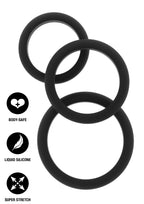 Hidden Desire Stamina Premium C-Rings 3 Pcs Set - Cockring