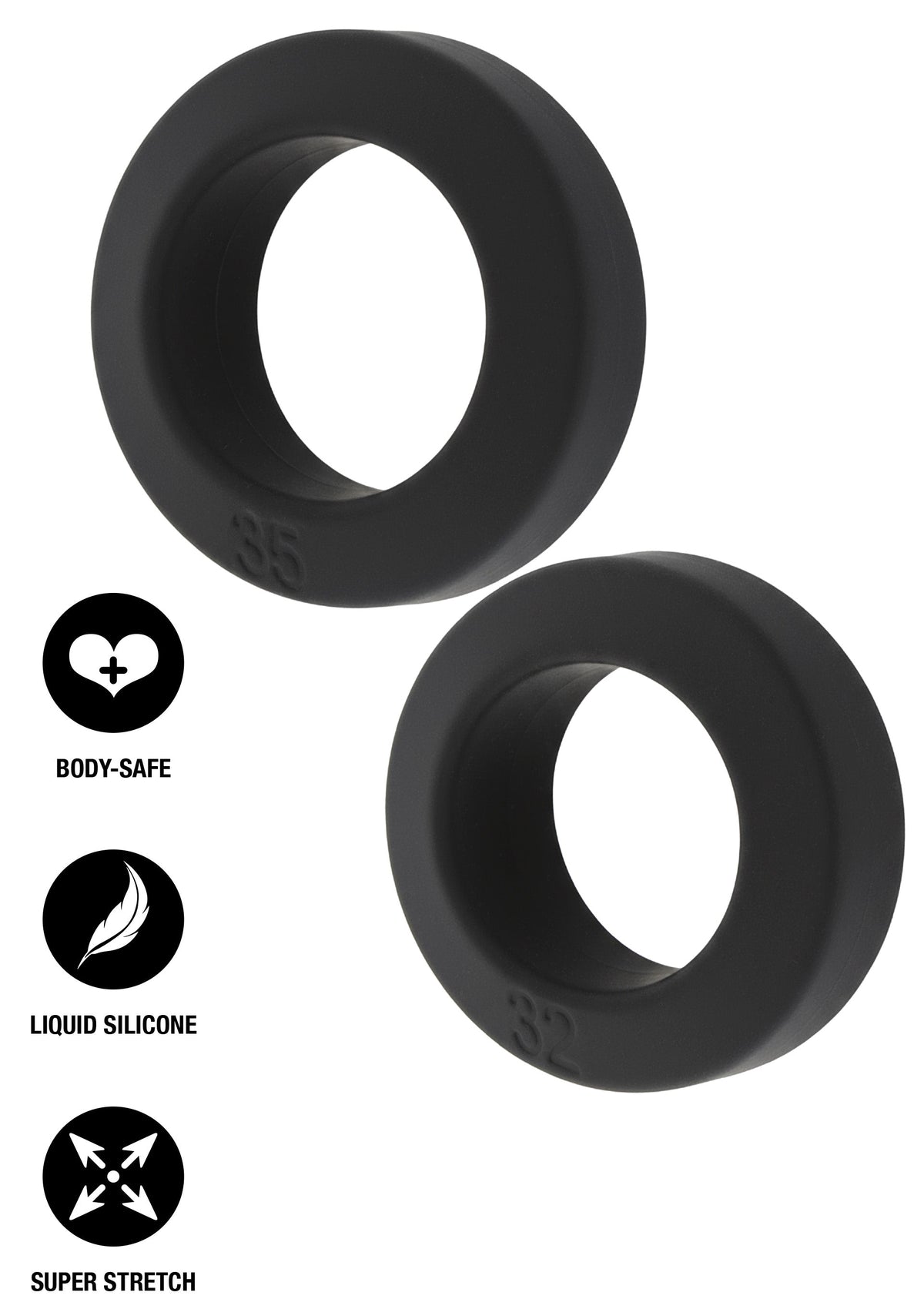Hidden Desire Double Stackers C-Rings 2 Pcs Set L - Cockring