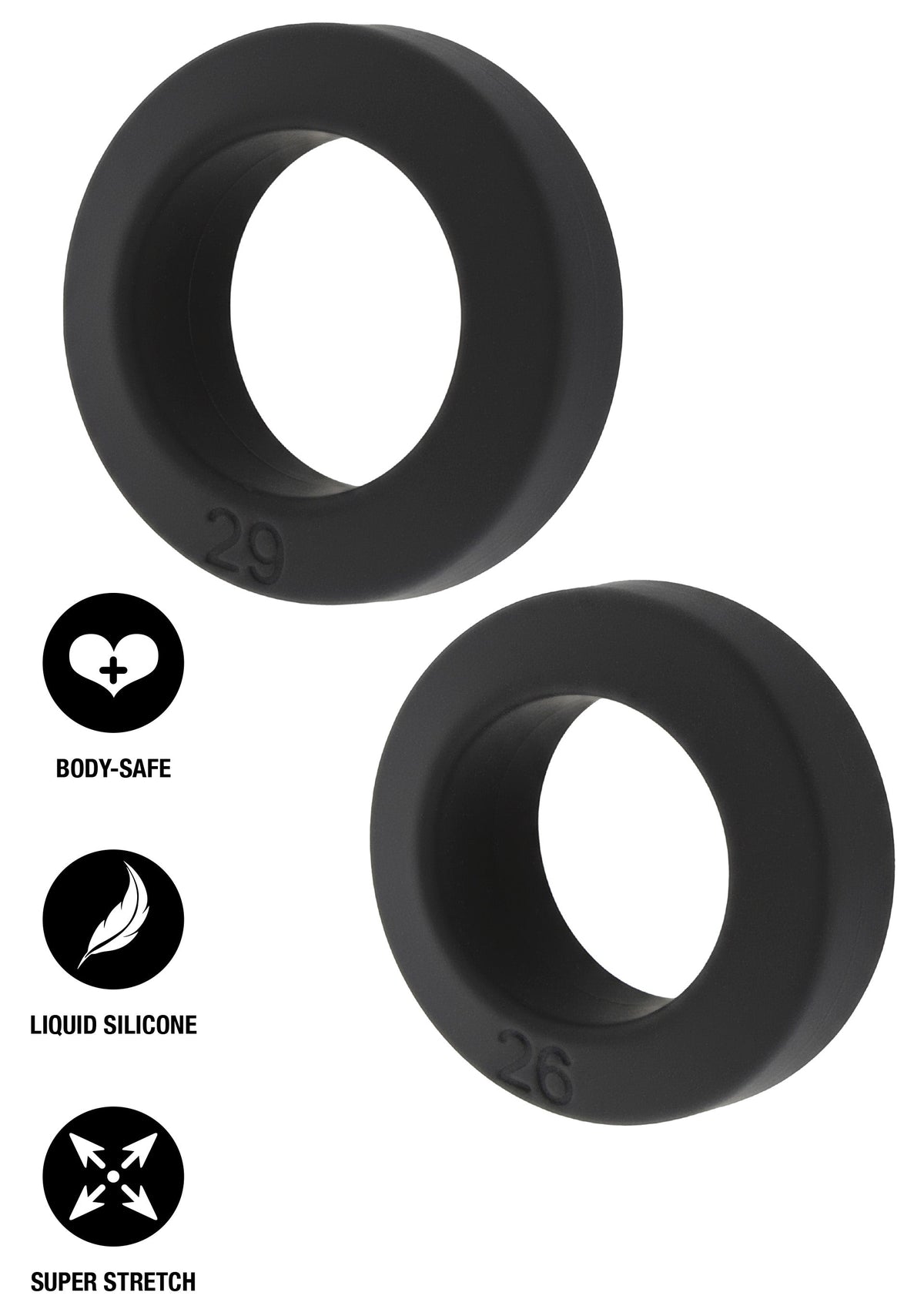 Hidden Desire Double Stackers C-Rings 2 Pcs Set L - Cockring