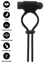 Hidden Desire Vibrating & Adjustable C-Ring - Cockring