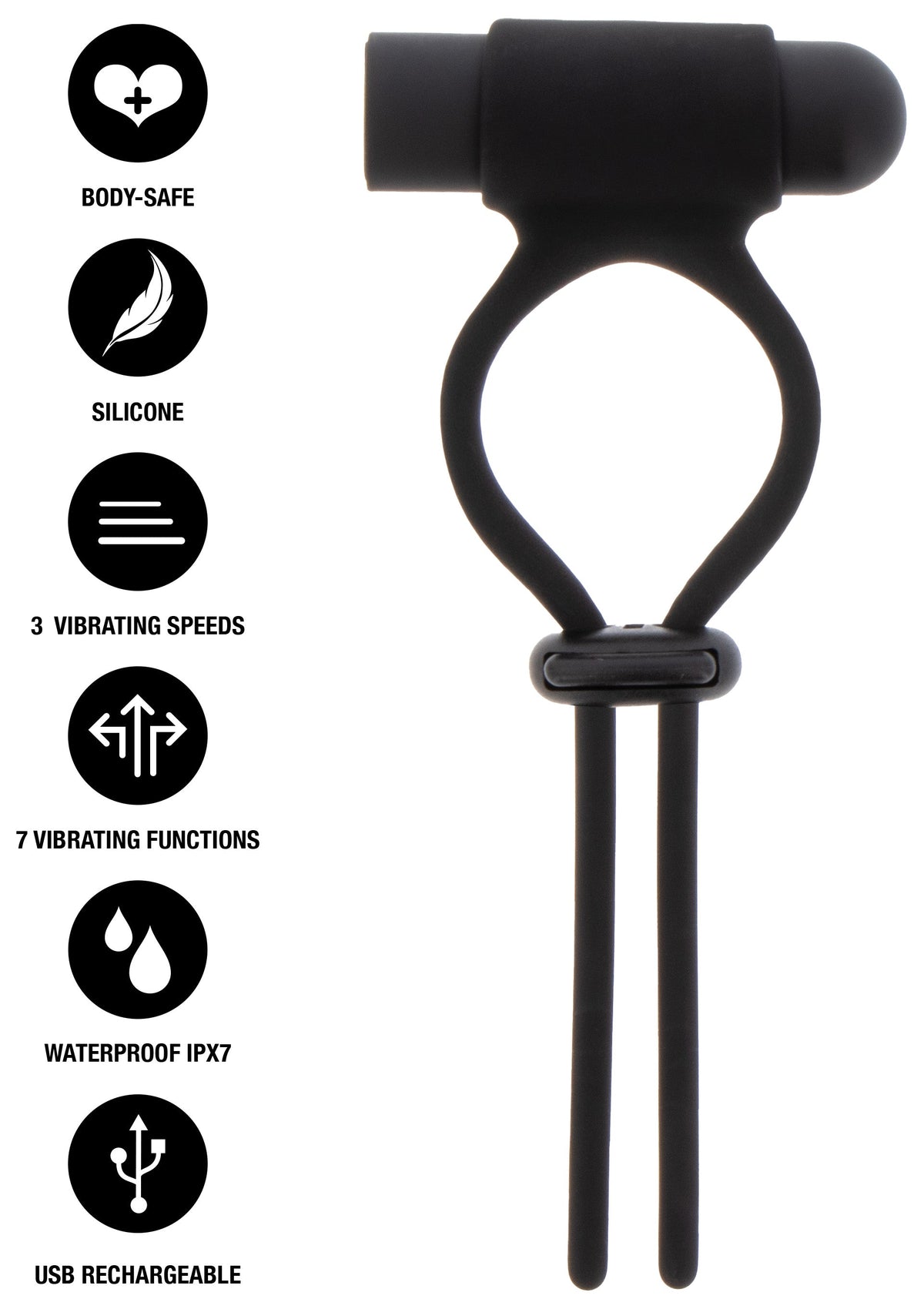 Hidden Desire Vibrating & Adjustable C-Ring - Cockring