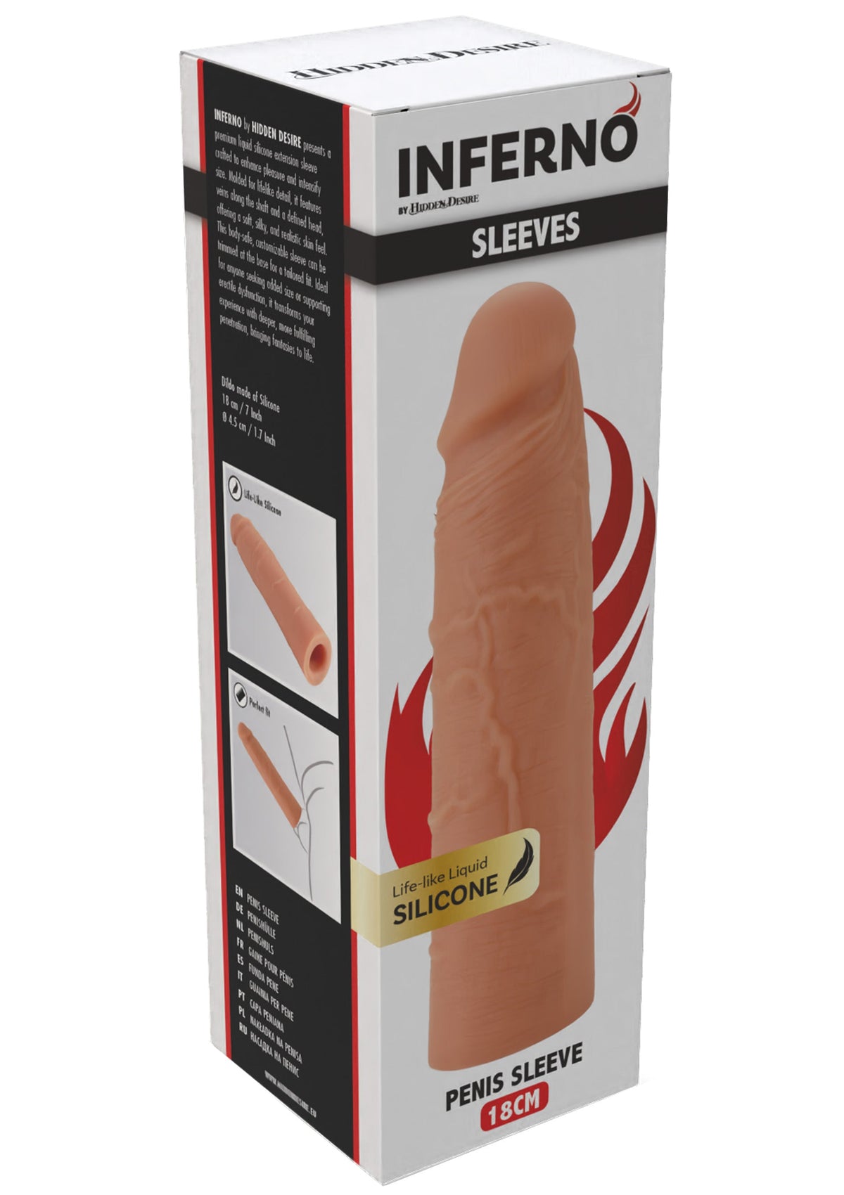 Hidden Desire Penis Sleeve Liquid Silicone 18 cm - Penis Sleeve