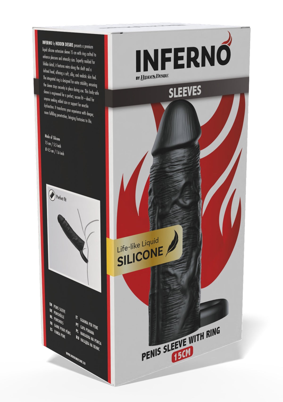 Hidden Desire Penis Sleeve Liquid Silicone Ring 15 cm - Penis Sleeve