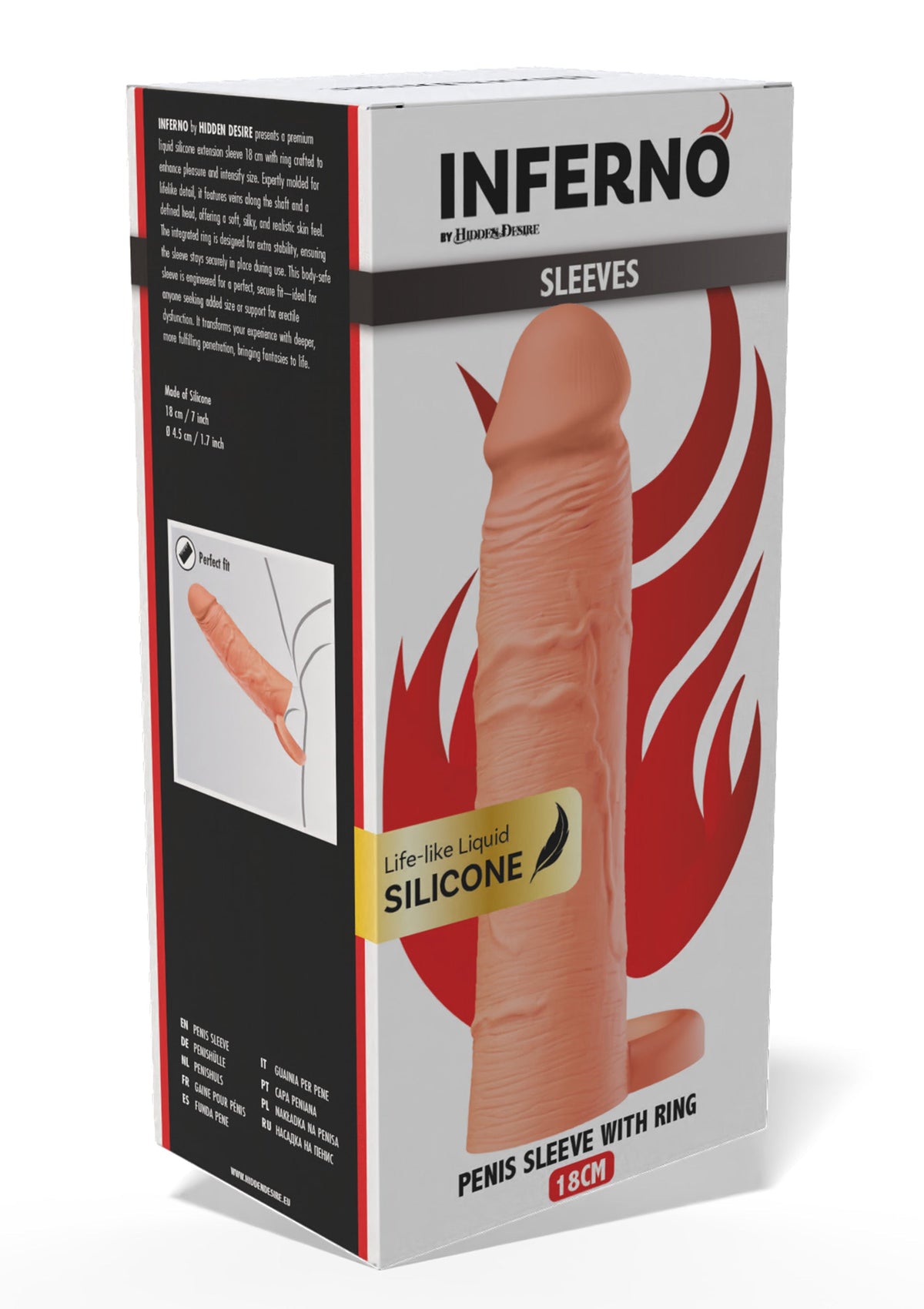 Hidden Desire Penis Sleeve Liquid Silicone Ring 18 cm - Penis Sleeve