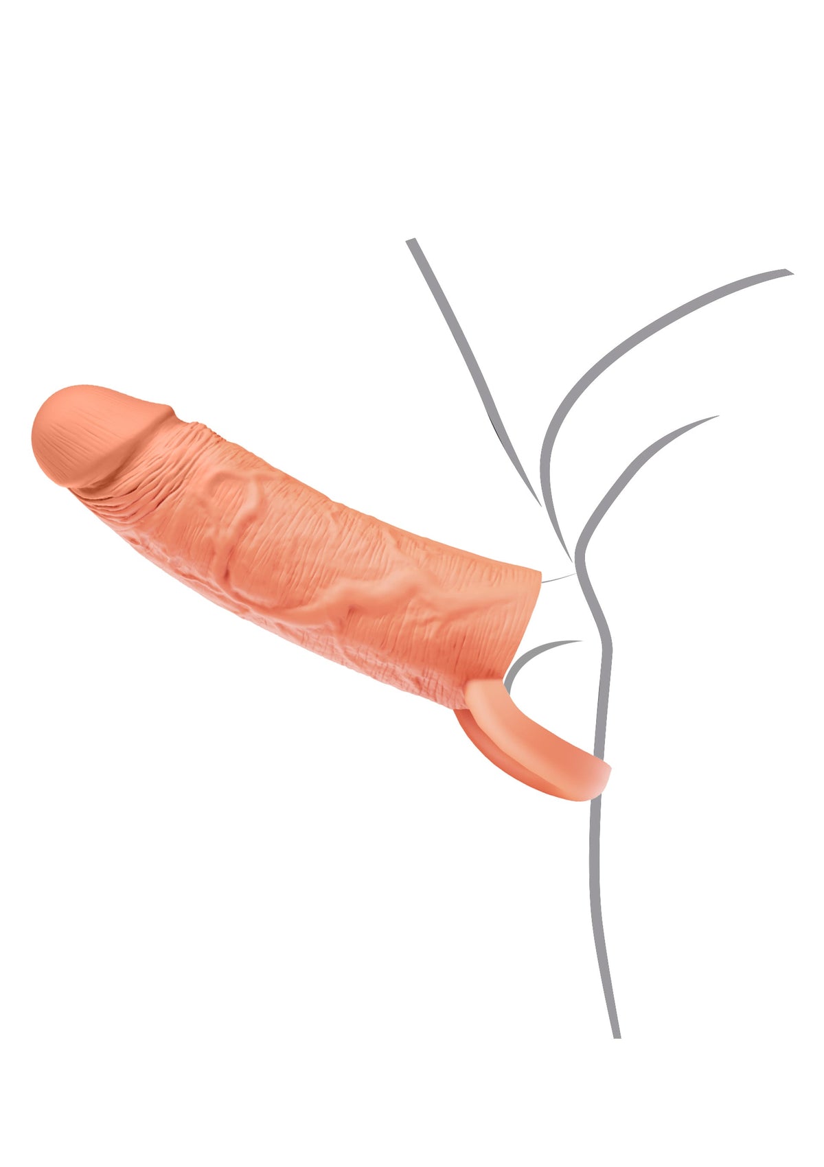Hidden Desire Penis Sleeve Liquid Silicone Ring 18 cm - Penis Sleeve
