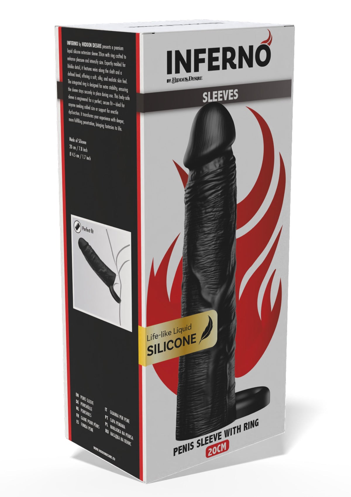Hidden Desire Penis Sleeve Liquid Silicone Ring 20 cm - Penis Sleeve