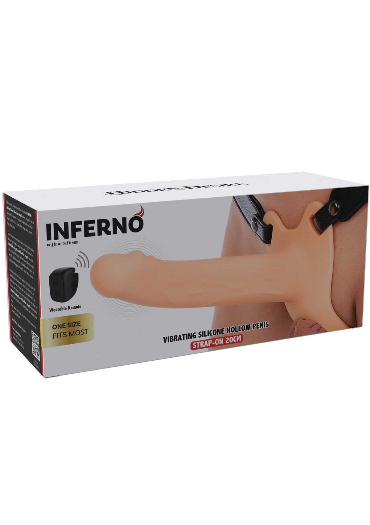 Hidden Desire Hollow Penis Strapon Vibrating 20cm - Strap-on