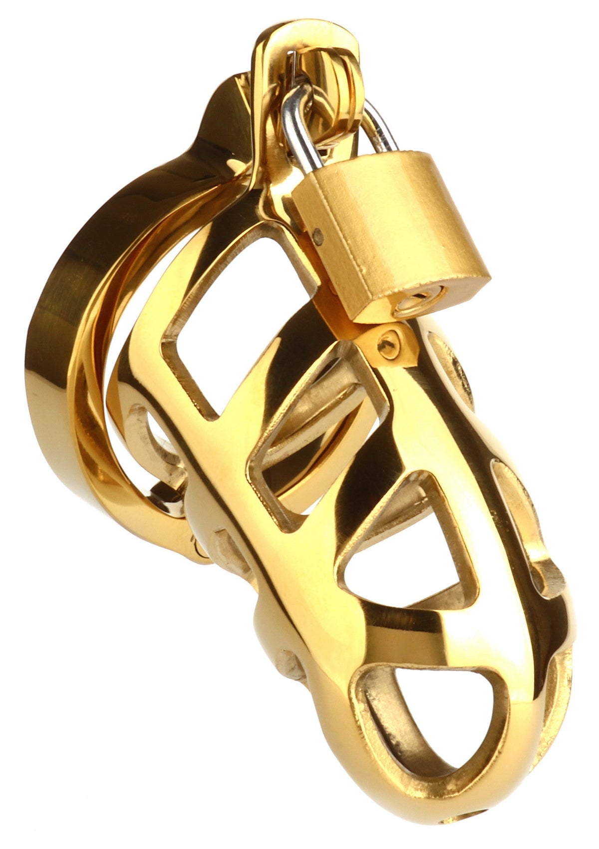 Mr. Steel Brutal Chastity Cage Gold - Cock Cage