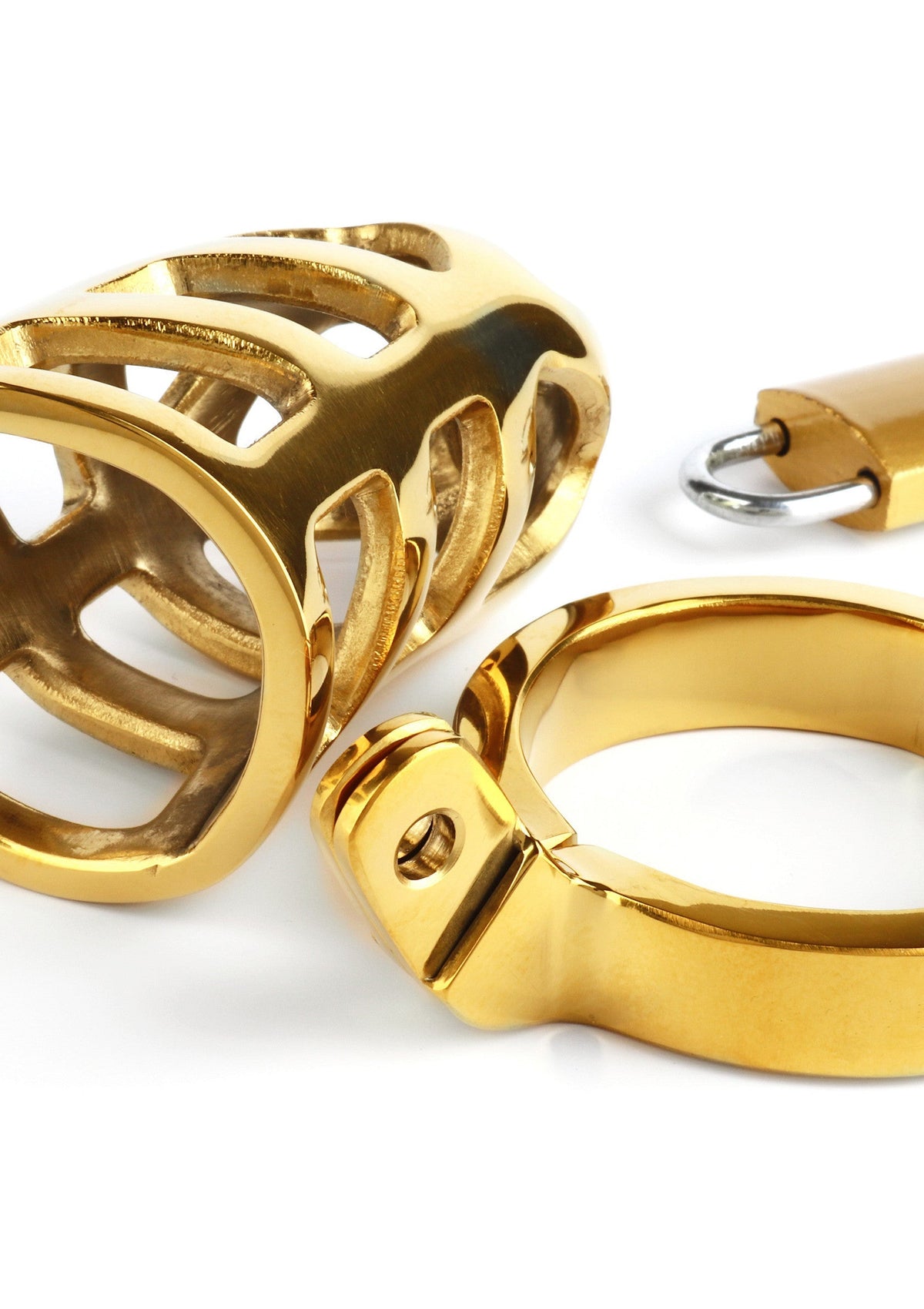 Mr. Steel Brutal Chastity Cage Gold - Cock Cage