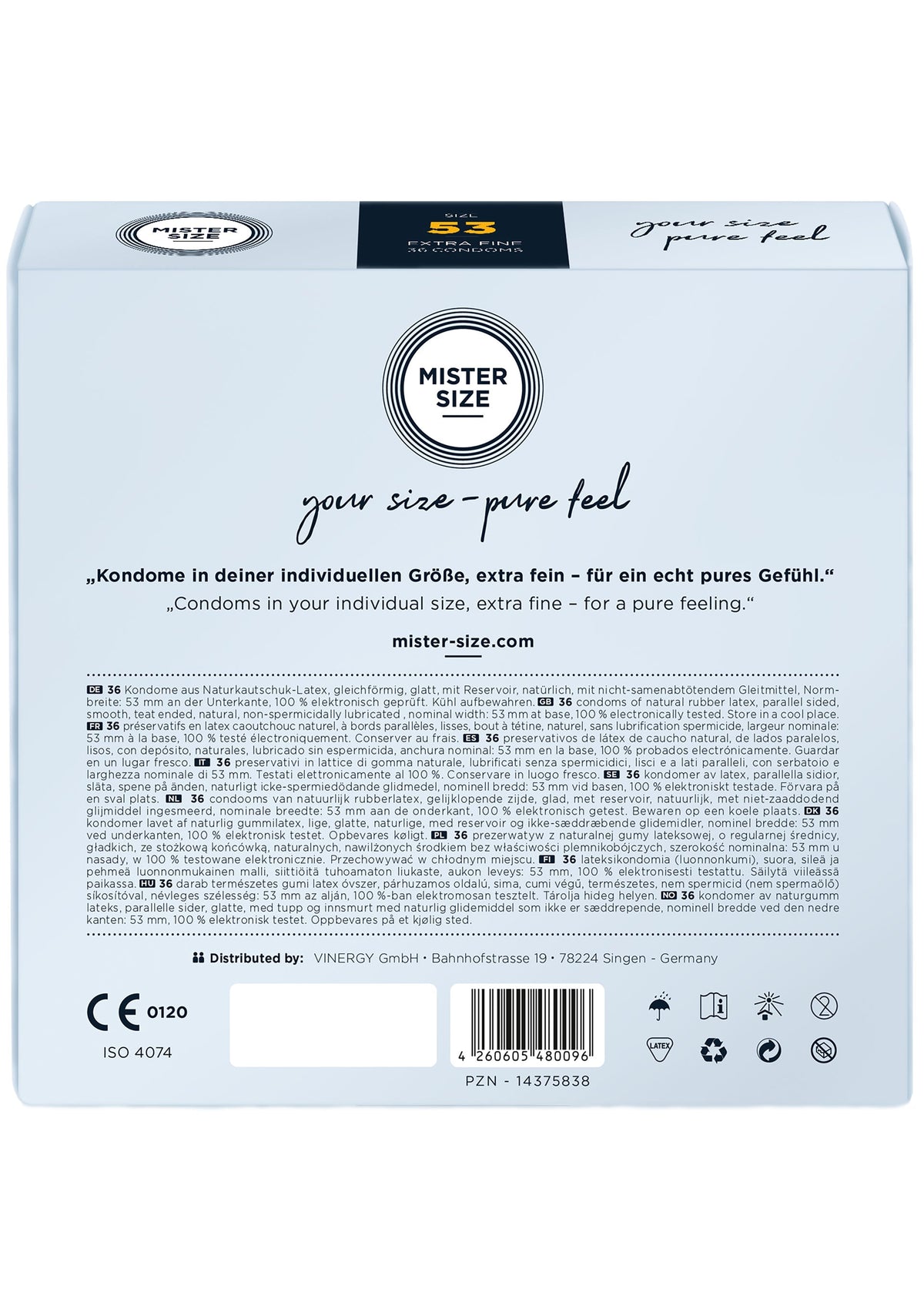 MISTER SIZE 53mm Condoms 36pcs
