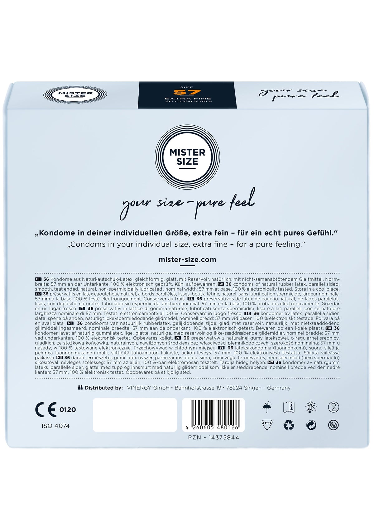 MISTER SIZE 57mm Condoms 36pcs